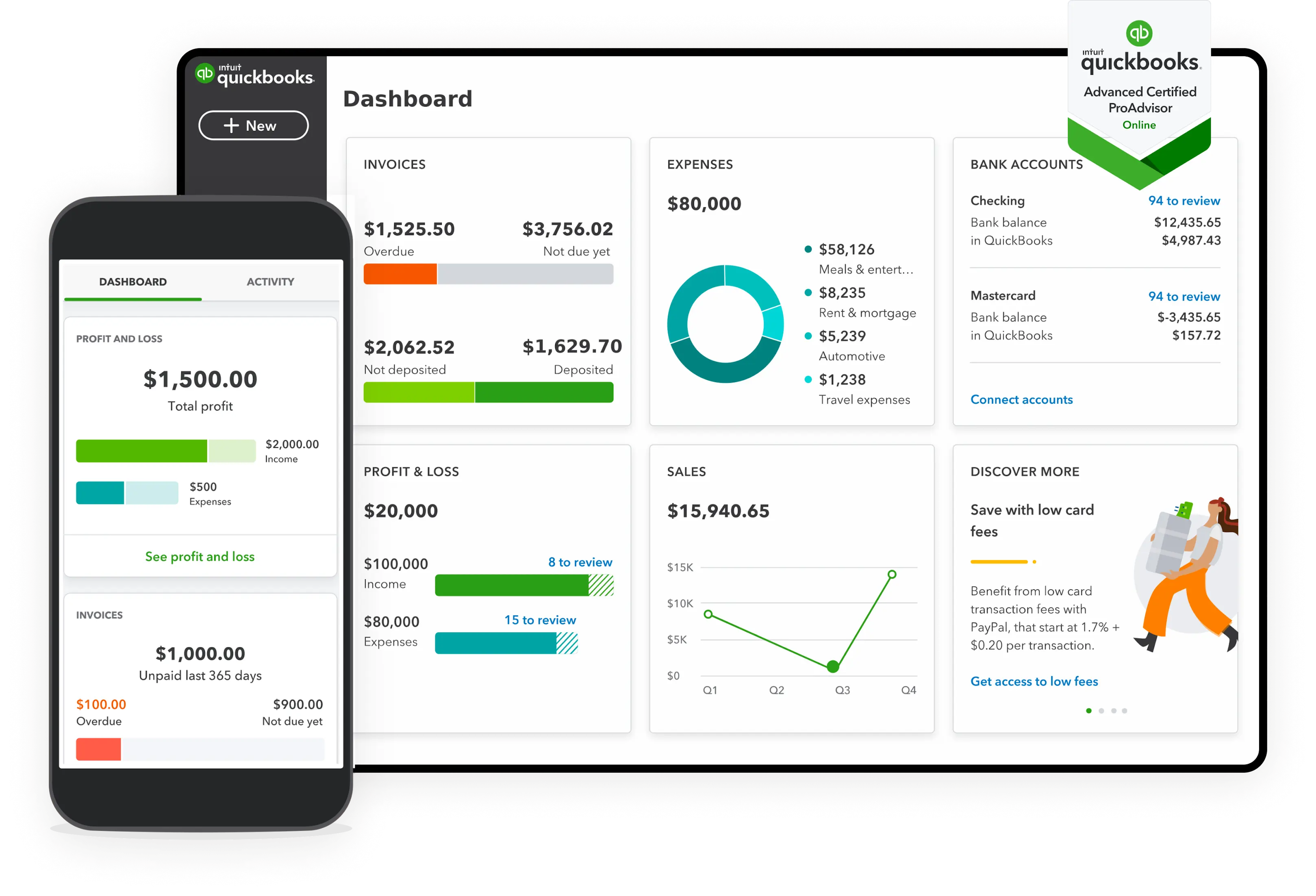 QuickBooks Online Dashboard